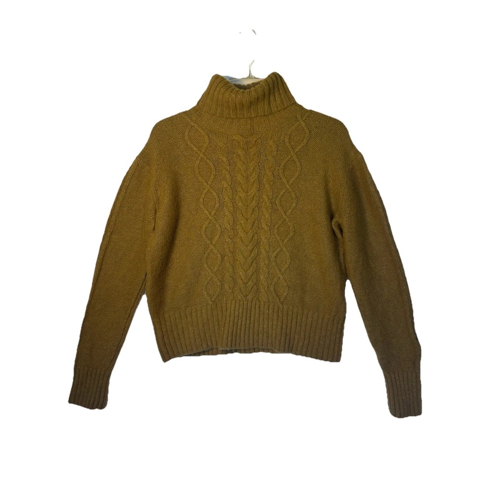 Helly Hansen Arctic Ocean Women's Sweater Cable Knit Turtleneck Gold Small